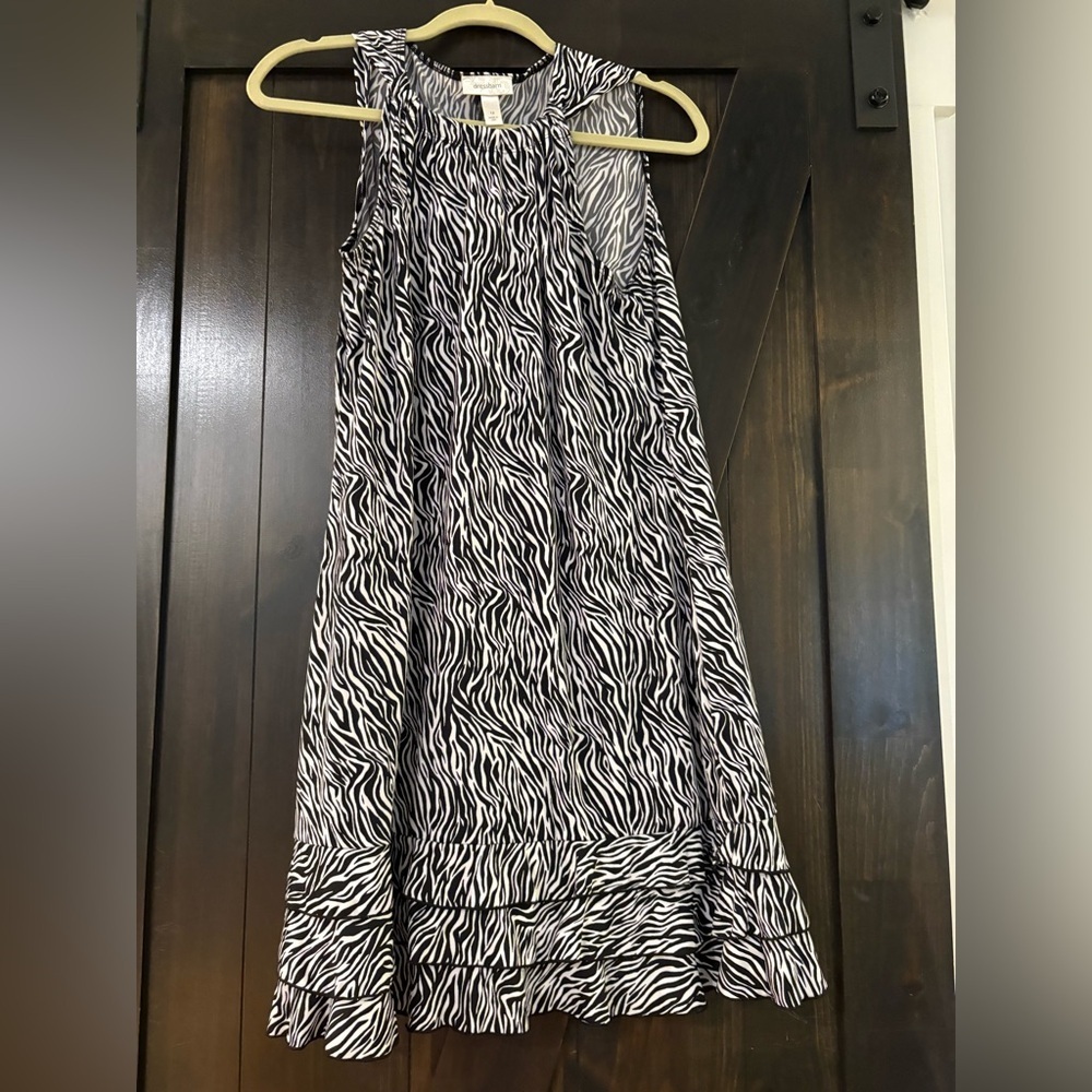 Dressbarn Black and White Zebra Pattern Dress